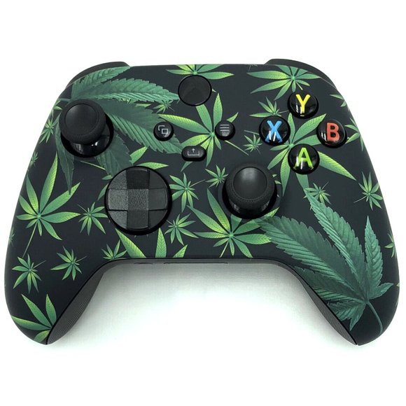 Custom Microsoft Xbox Series X / S Wireless Controller - Green Weeds Leaf - Picture 1 of 8